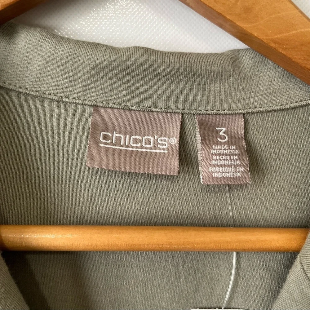 Chico’s Green Safari Shirt Dress NWT